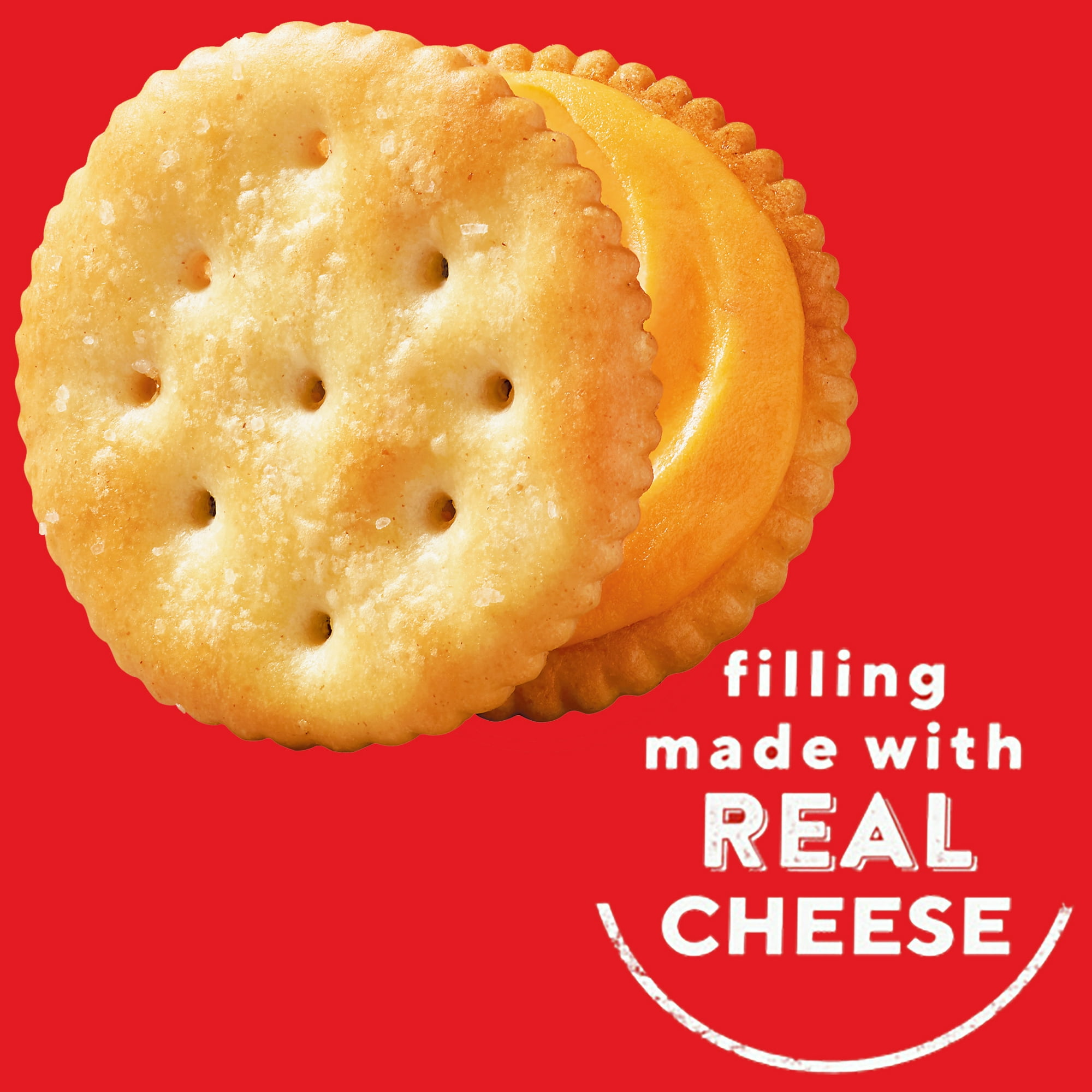 RITZ Cheese Sandwich Crackers, Lunch Snacks, 8 Snack Packs (6 Crackers Per Pack)