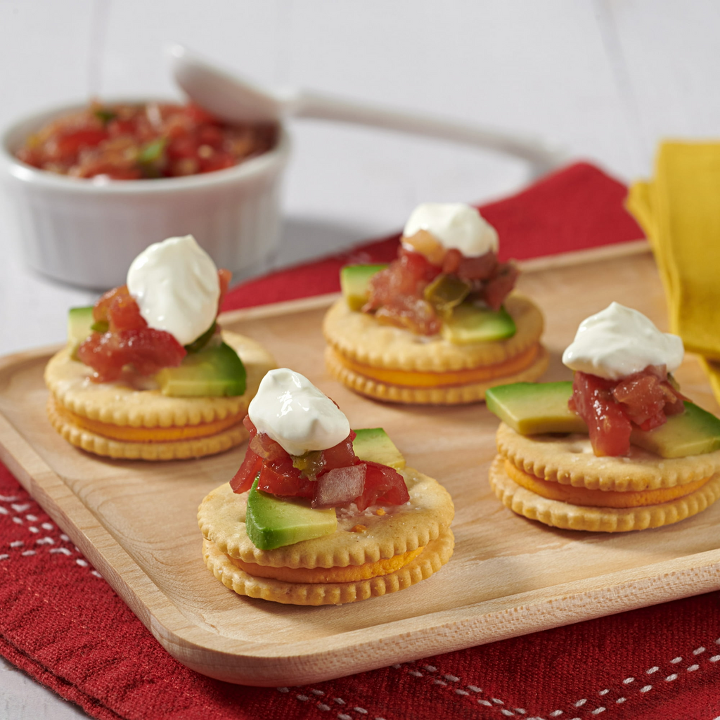 RITZ Cheese Sandwich Crackers, Lunch Snacks, 8 Snack Packs (6 Crackers Per Pack)